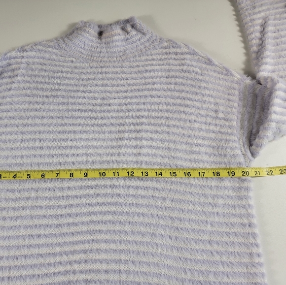 Chicos Zenergy mock neck Sweater tunic Furry purple striped soft stretch 1 (m) - Picture 7 of 8